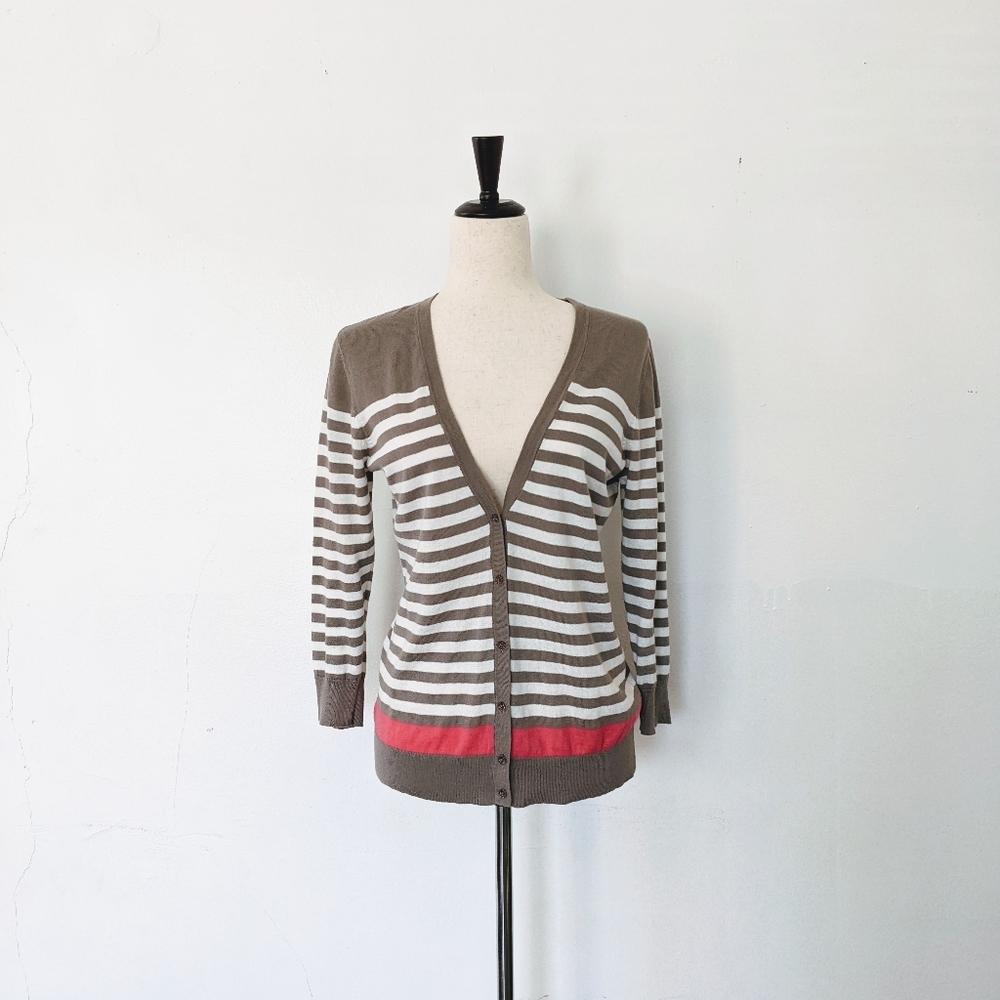 Ann Taylor LOFT Knit Striped Cardigan